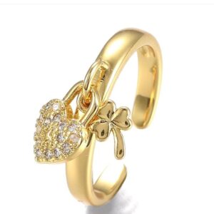 Bague Plaqué Or 18K – Zirconium & Ajustable