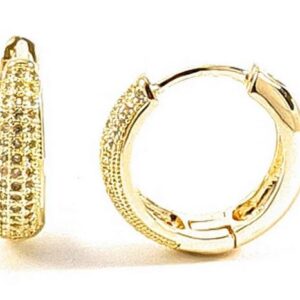 Boucles d’Oreilles Femme Plaqué Or – Zirconium & Onyx