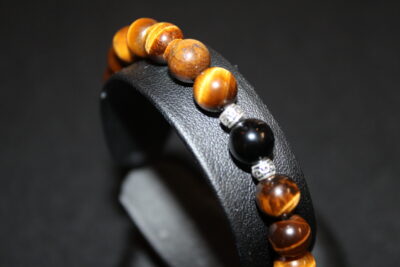 Bracelet Triple Protection – Œil de Tigre, Onyx & Argent 925 – Image 3