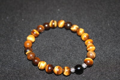 Bracelet Triple Protection – Œil de Tigre, Onyx & Argent 925 – Image 2