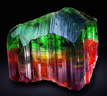 Tourmaline melon d’eau, noire et rose